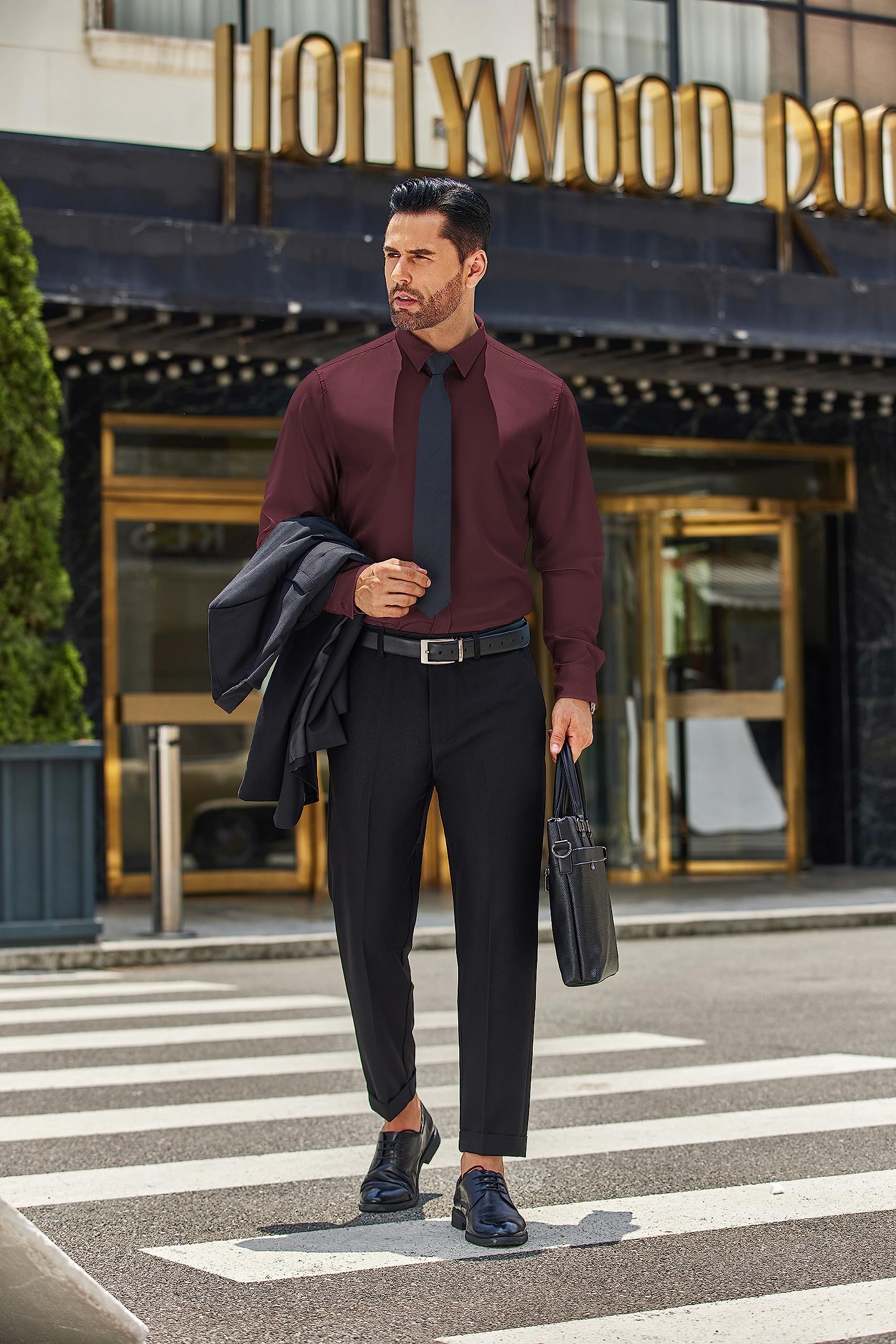 COOFANDY Men's Business Dress Shirts - Wrinkle Free Long Sleeve Button Down Shirt for Office & Formal Wear | Textured Casual Dress Shirt | Regular Fit Comfort | Perfect for Work, Interviews & Business Meetings