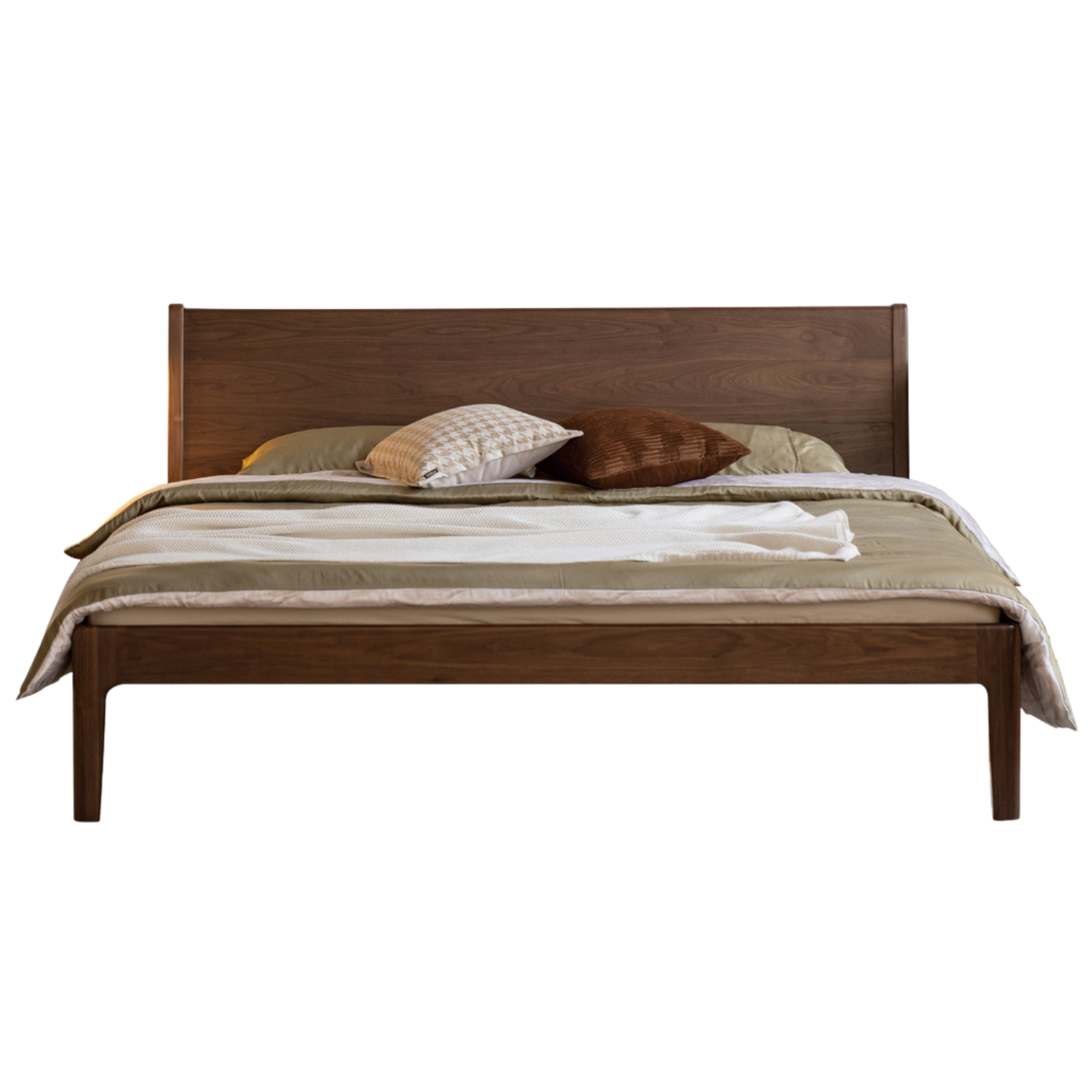 Solid Black Walnut Wood Bed Frame - Queen Size, Natural Wood Grain, Sturdy Platform Bed - Perfect for Modern, Farmhouse & Rustic Bedroom Decor