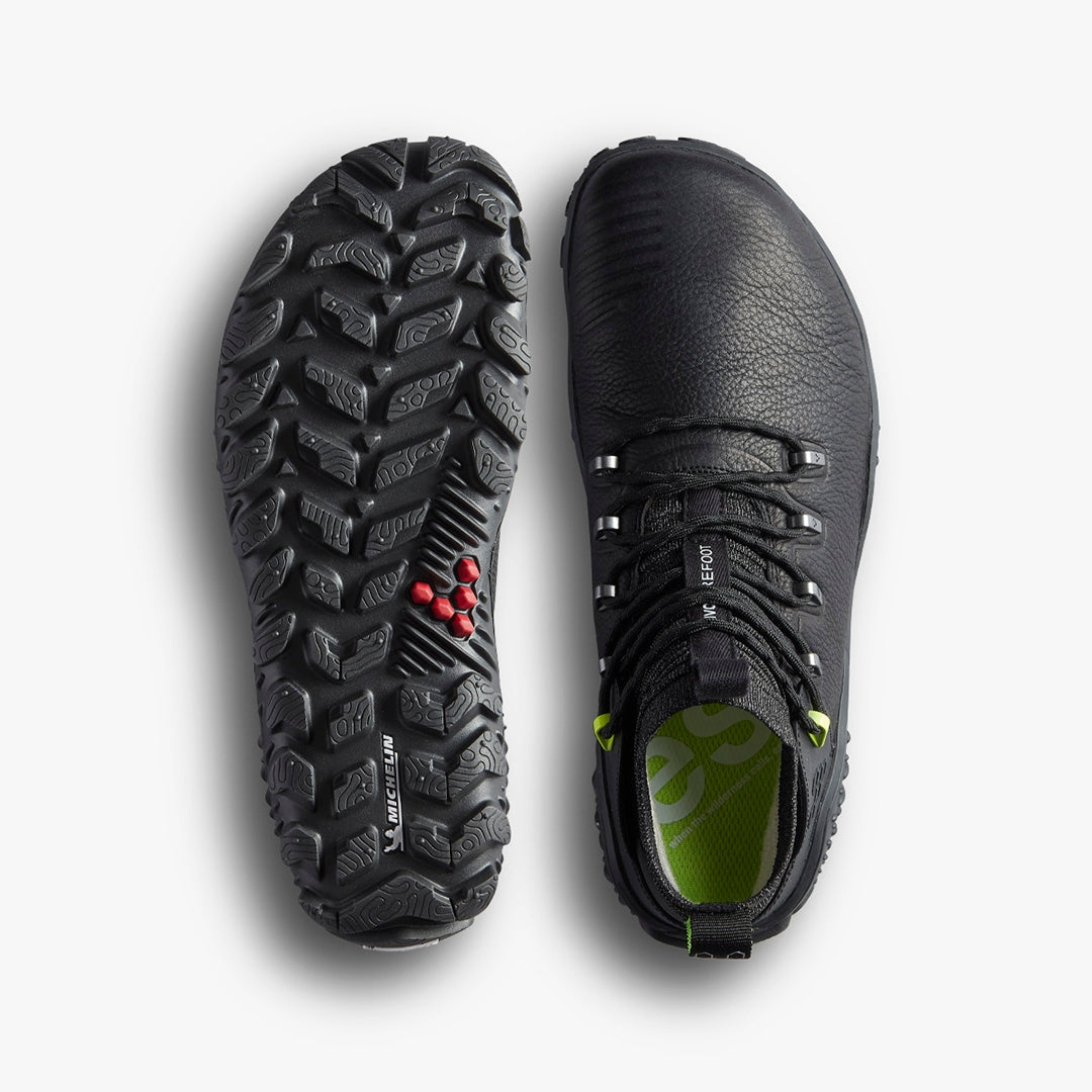 Vivobarefoot Men's Magna Forest Esc Barefoot Shoes in Obsidian Lime - Lightweight & Durable for Hiking, Trail Running & Outdoor Adventures
