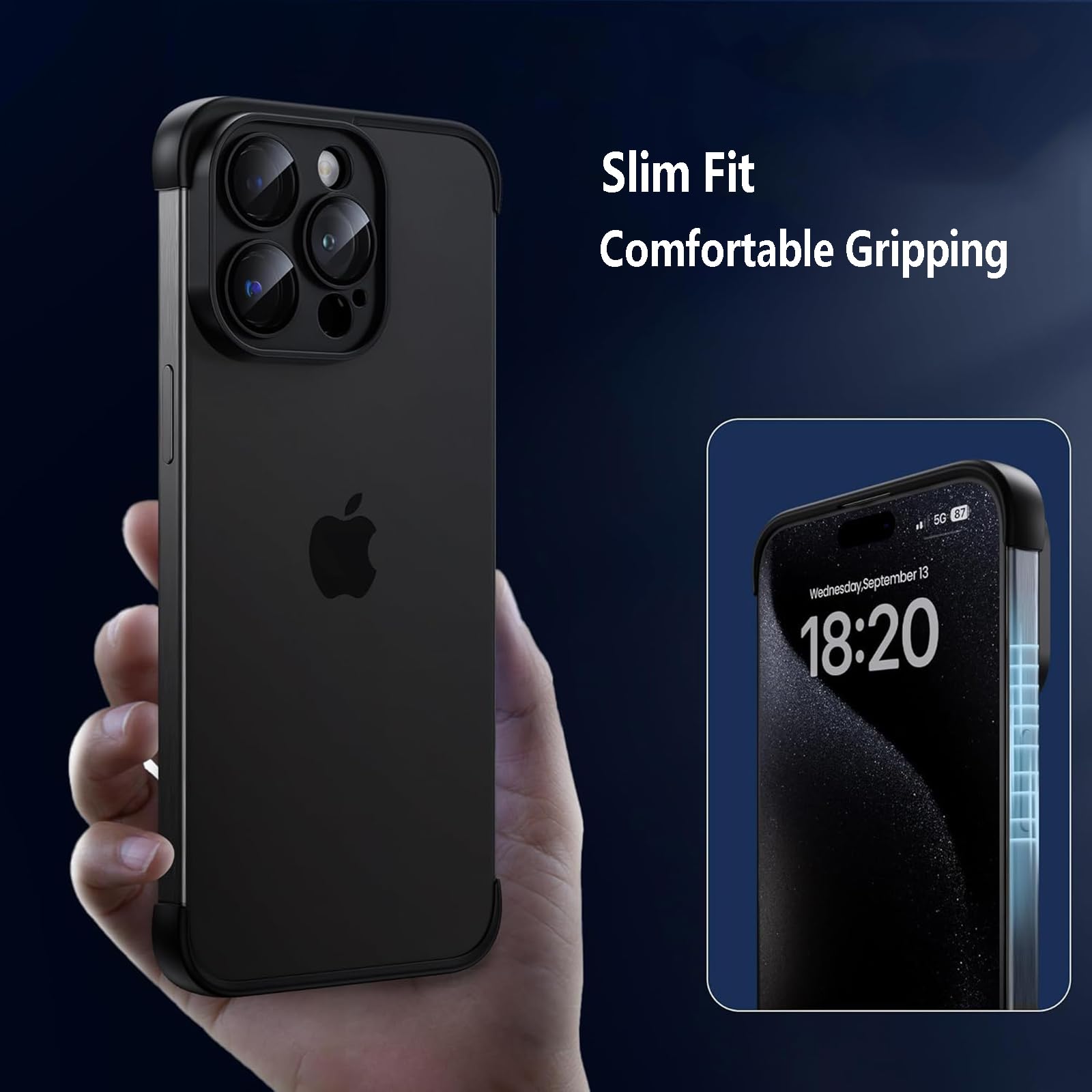 Slim Frameless Bumper Case for iPhone 16 Pro Max with Camera Lens Protector | MagSafe Compatible TPU Case | Titanium Gray | Minimalist Design | Perfect for Daily Use, Work & Travel Protection
