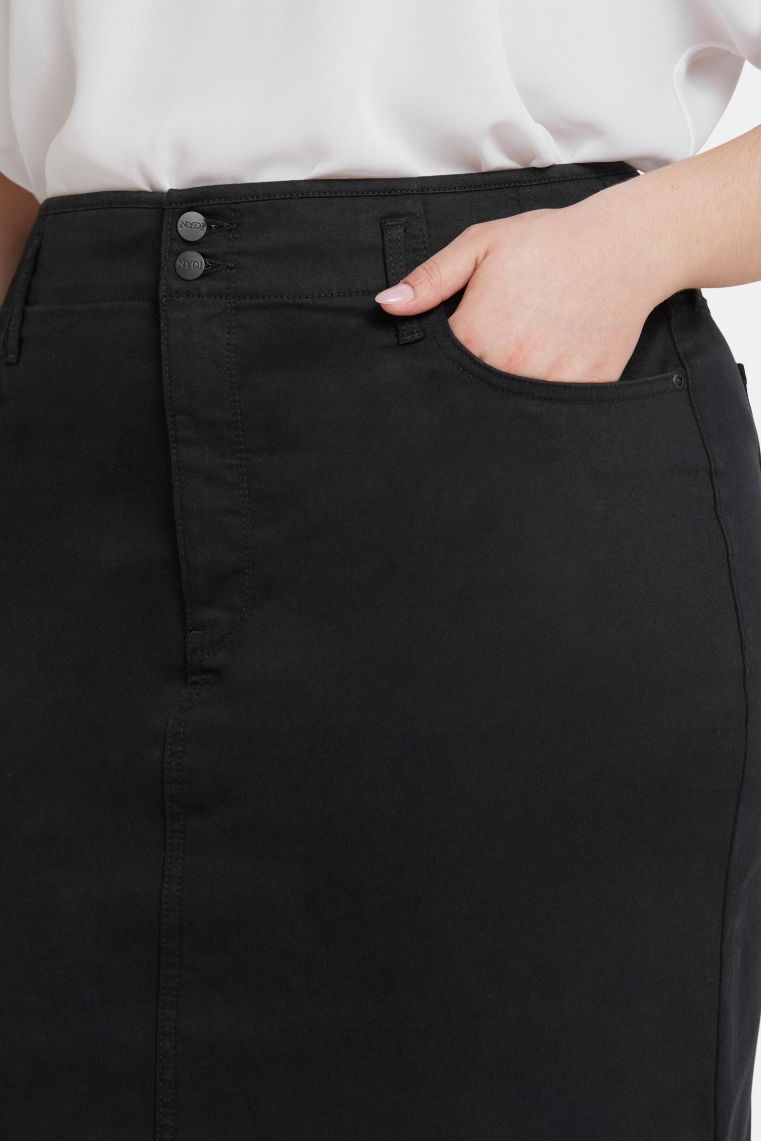 Plus Size High Waist Black Skirt for Women - Comfortable Stretchy Midi Pencil Skirt for Office, Party & Casual Wear