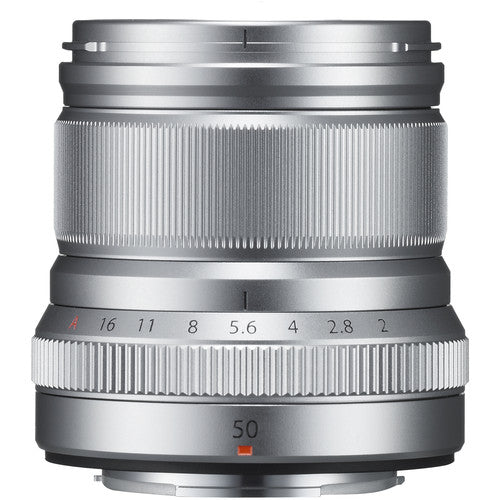 Fujifilm XF 50mm f/2 R WR Lens - Weather Resistant Prime Lens for Fujifilm X-Mount Cameras | Silver | Perfect for Portrait, Street & Low Light Photography