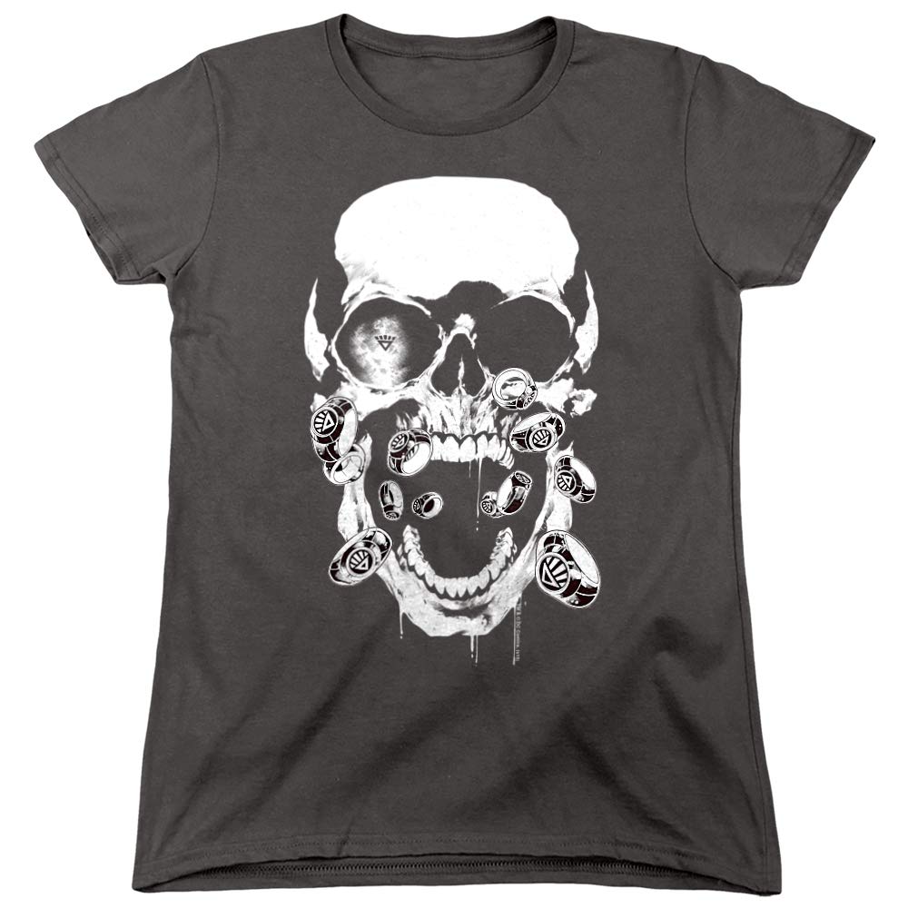 Black Lantern Skull Women's T-Shirt | Green Lantern Graphic Tee | DC Comics Superhero Shirt for Cosplay & Casual Wear