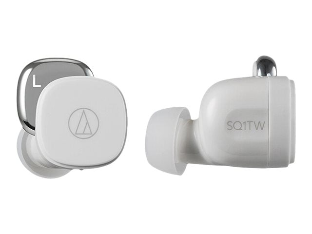 Audio Technica ATH-SQ1TW True Wireless Earbuds - Hi-Fi Sound, Bluetooth 5.0, 20hr Battery Life for Gym, Running & Commuting