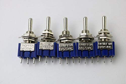 Tomeco Mini Toggle Switches MTS-103 5pc - ON-OFF-ON SPDT for Electronics DIY