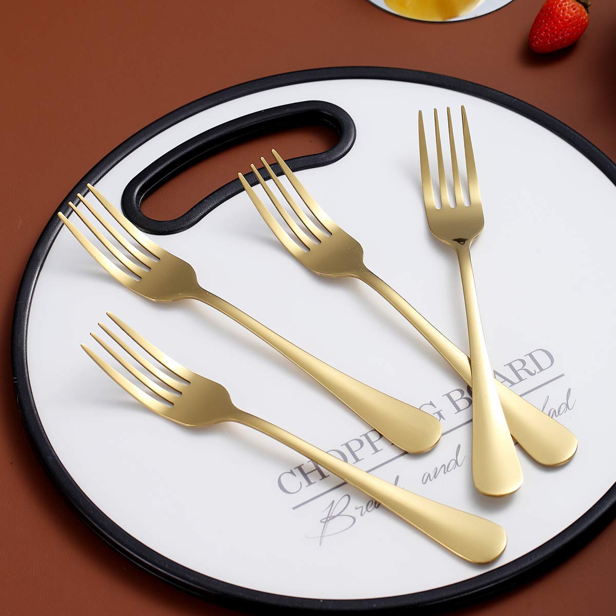 Premium 4-Piece Gold Plated Dinner Forks Set - Berglander 7.9