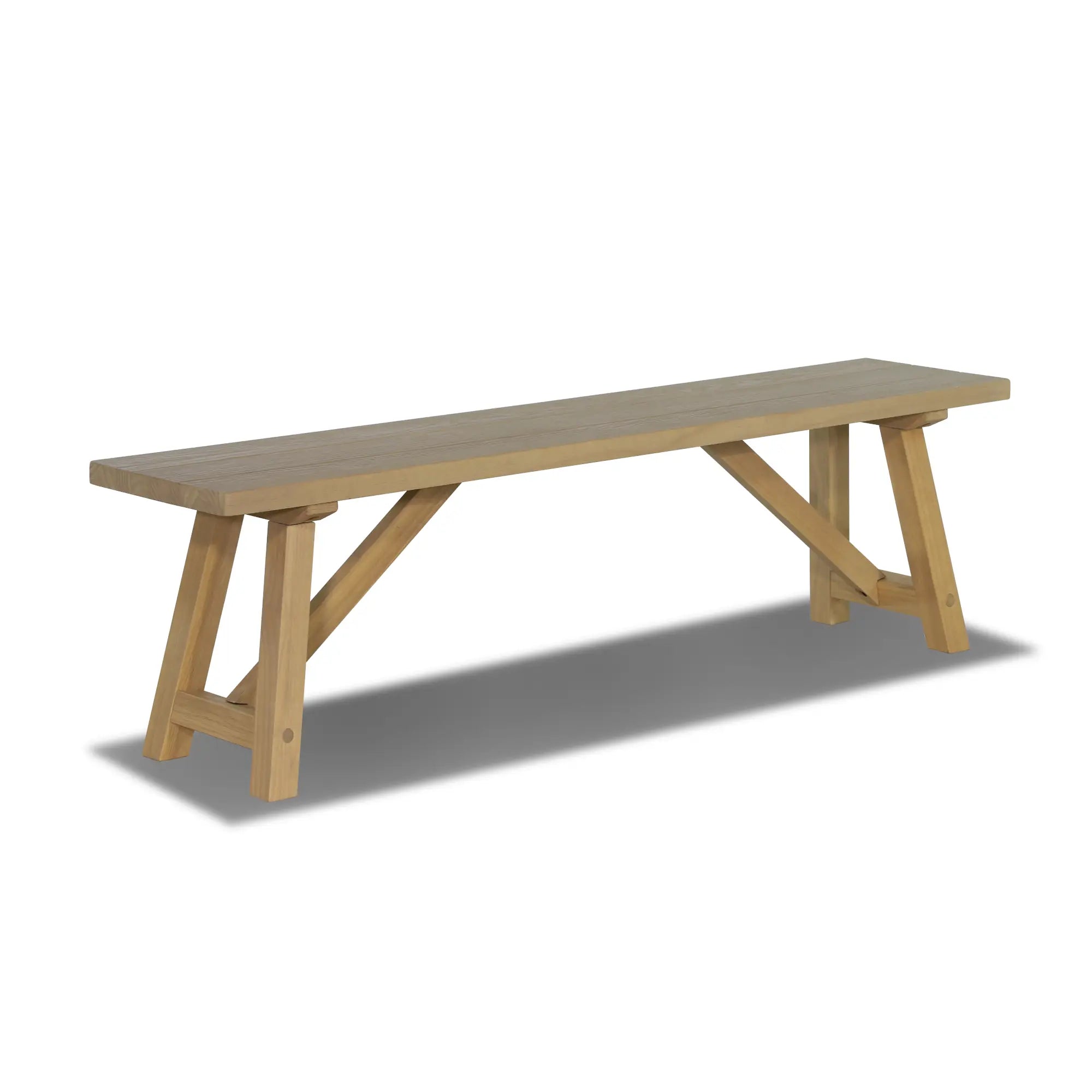 Solid Wood Bench - Cascais Style Handcrafted Wooden Bench for Patio, Garden, or Entryway - Durable & Weather-Resistant Outdoor Seating