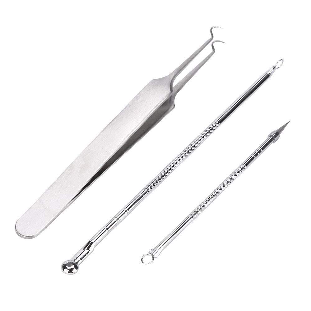 SWEETPEA Acne Extractor Kit - Professional Blackhead Tweezers & Pimple Popper Tool for Ingrown Hair & Facial Impurities Removal - Perfect for Home Skincare & Spa Treatments