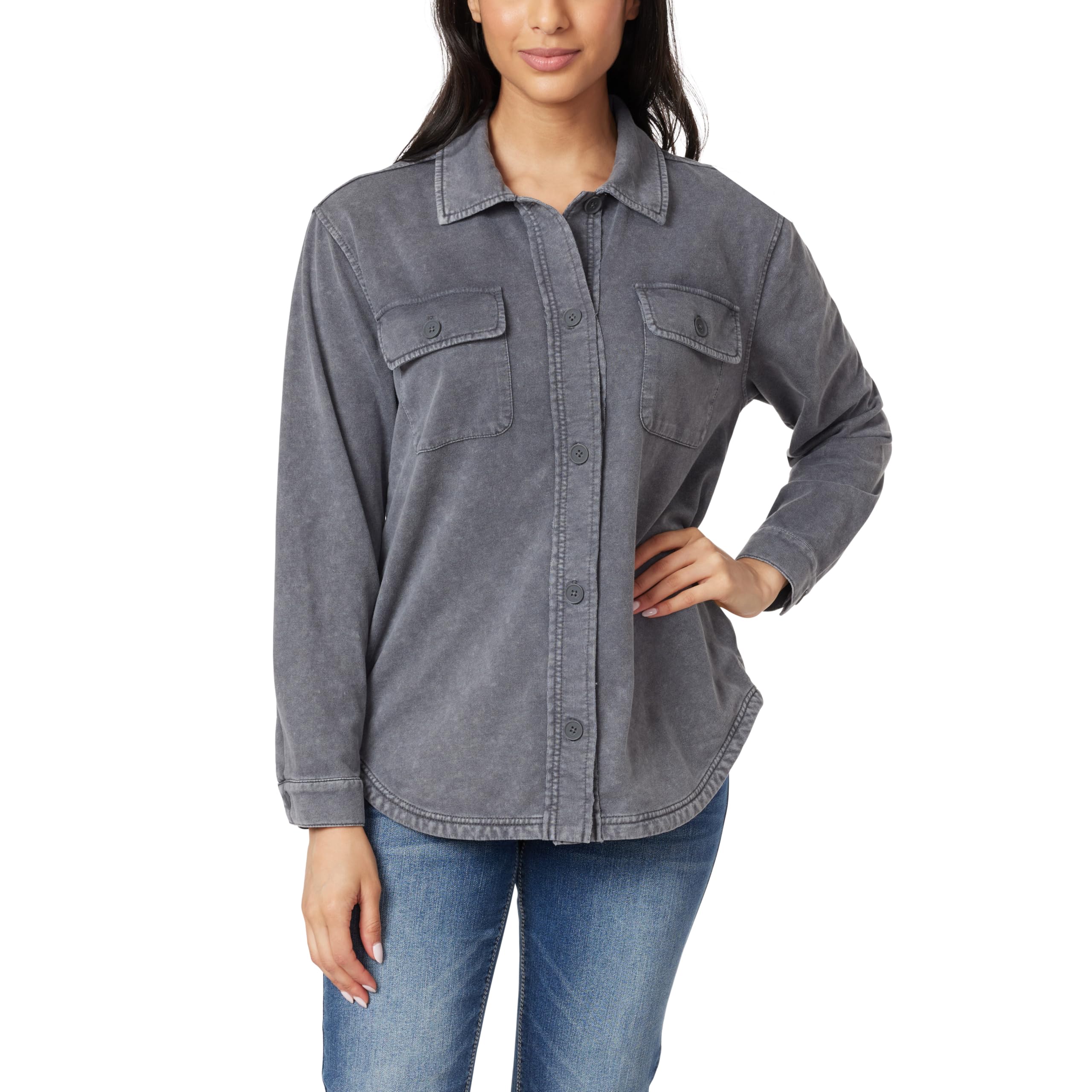 WallFlower Women's Casual Fleece & Plaid Shacket Jacket for Juniors - Cozy Fall & Winter Layering Essential