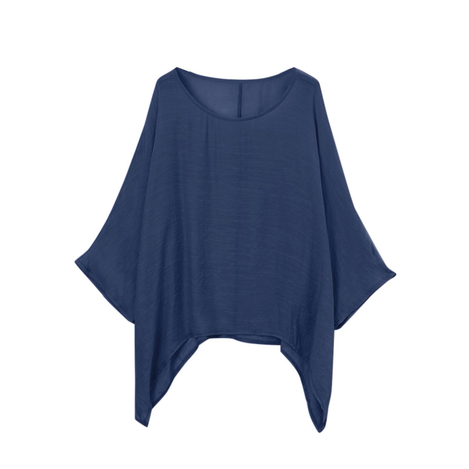 Women's Plus Size Casual Loose Cotton Linen Solid Color Blouse - Comfortable Summer Tops for Work, Travel & Everyday Wear