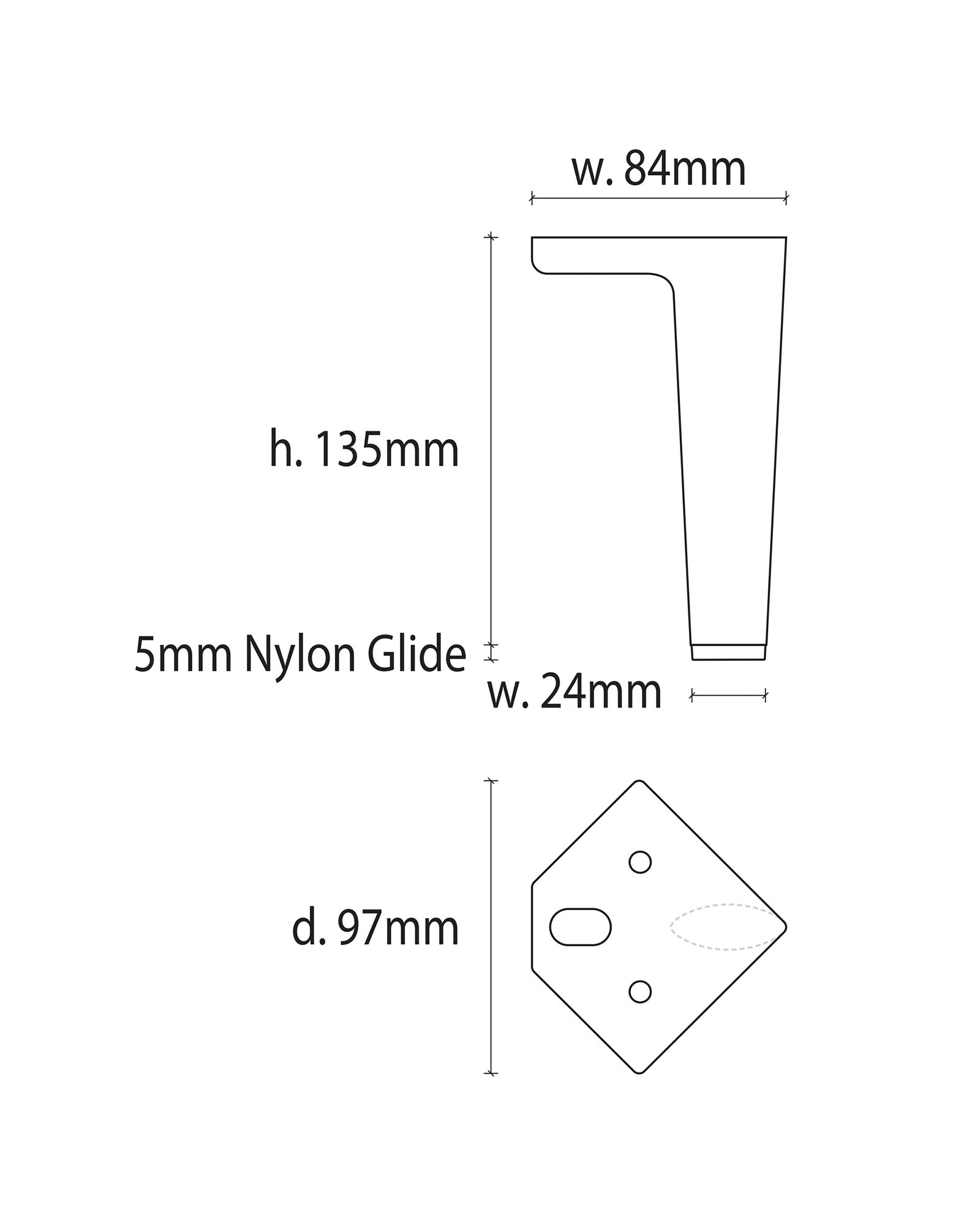 Rossetti 14cm Brushed Silver Aluminum Furniture Legs - Heavy Duty Replacement Legs for Sofa, Table, Cabinet - Modern Home & Office Furniture Upgrade