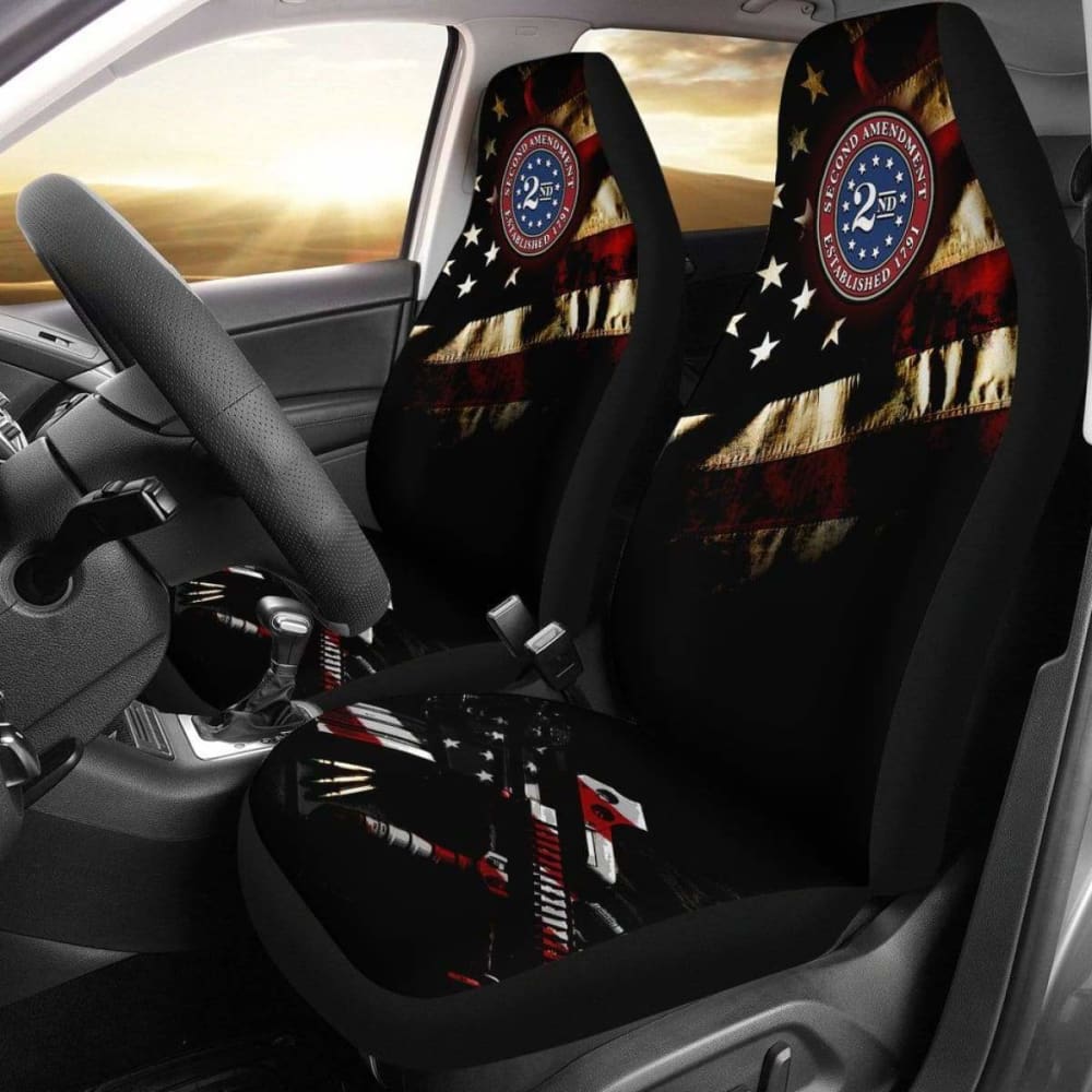 2nd Amendment Car Seat Covers - Patriotic Gun Rights Themed Seat Protectors for Trucks & SUVs | Perfect for Hunting Trips & Outdoor Adventures
