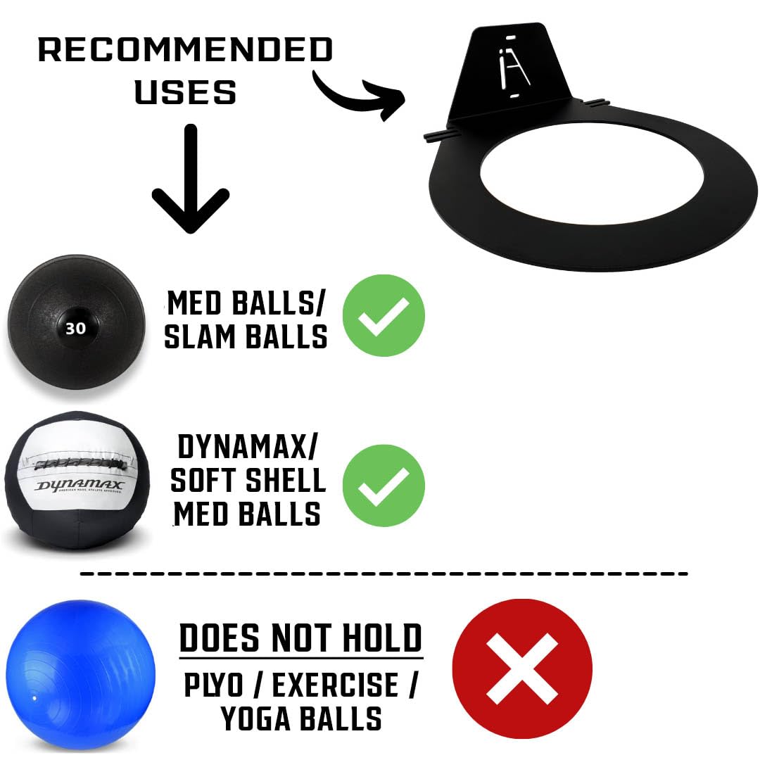 Dynamax Medicine Ball Wall Mount Storage Rack - 8.5