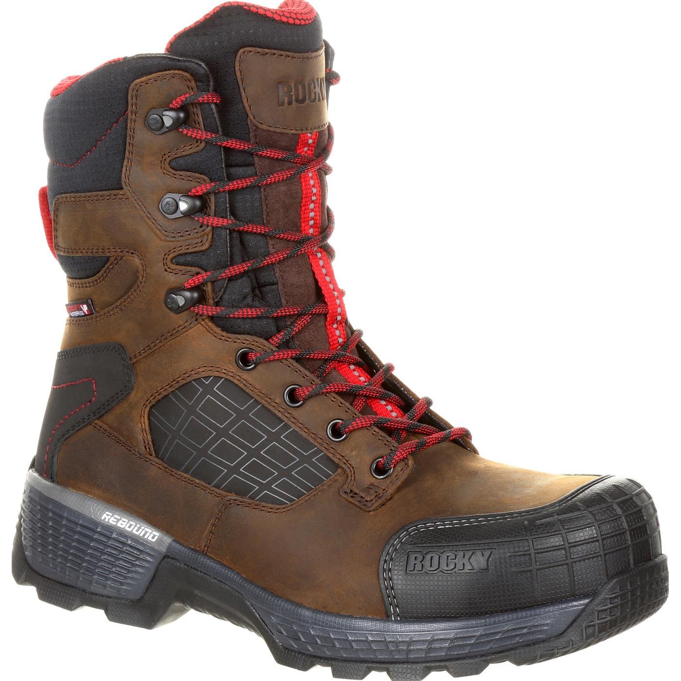 ROCKY Treadflex Composite Toe Waterproof Work Boots for Men - Safety Work Shoes with Slip Resistant & Electrical Hazard Protection - Ideal for Construction, Warehouse & Outdoor Jobs
