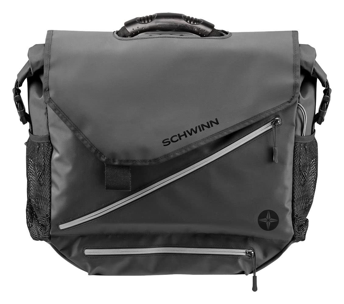 **Schwinn Bike Pannier Bag - Waterproof Bicycle Storage Accessory for Phone, Snacks & Wallet - Easy Mount Bike Rack Attachment - Perfect for Commuting, Groceries & Outdoor Adventures**