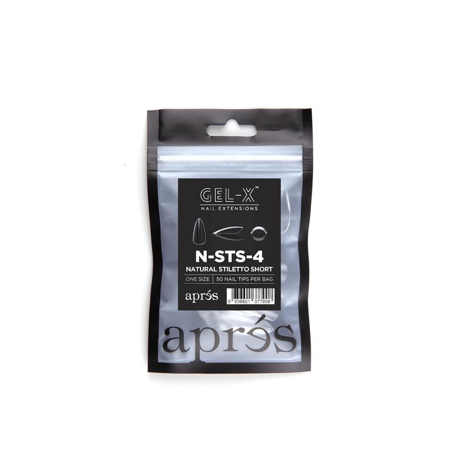Apres Gel X Natural Stiletto Short Refill Tips - Size #00 & #9 - Perfect for DIY Nail Extensions & Salon Quality Manicures at Home