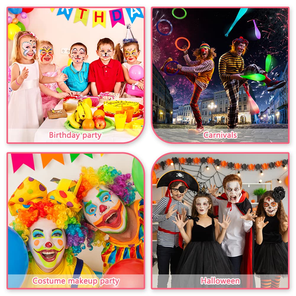 LOPHE Kids Face Paint Kit - 26 Hypoallergenic Colors with 2 Brushes, Safe Non-Toxic Body Paint for Children's Makeup | Perfect for Halloween, Carnival, Birthday Parties & Costume Events