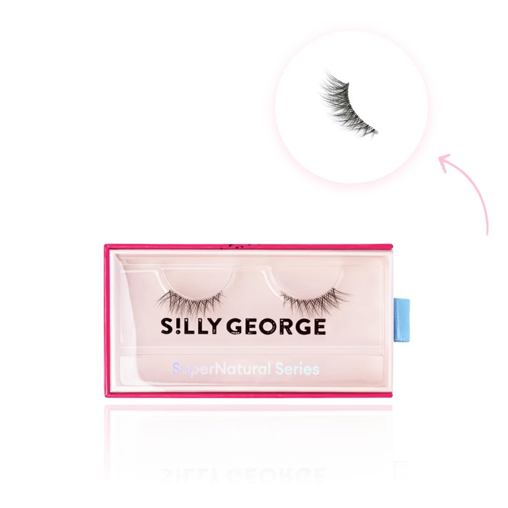 Silly George SuperNatural False Eyelashes - Clear & Flexible Band for Natural Look, Comfortable & Lightweight (Luna) | Perfect for Daily Wear, Special Occasions & Enhancing Eye Makeup