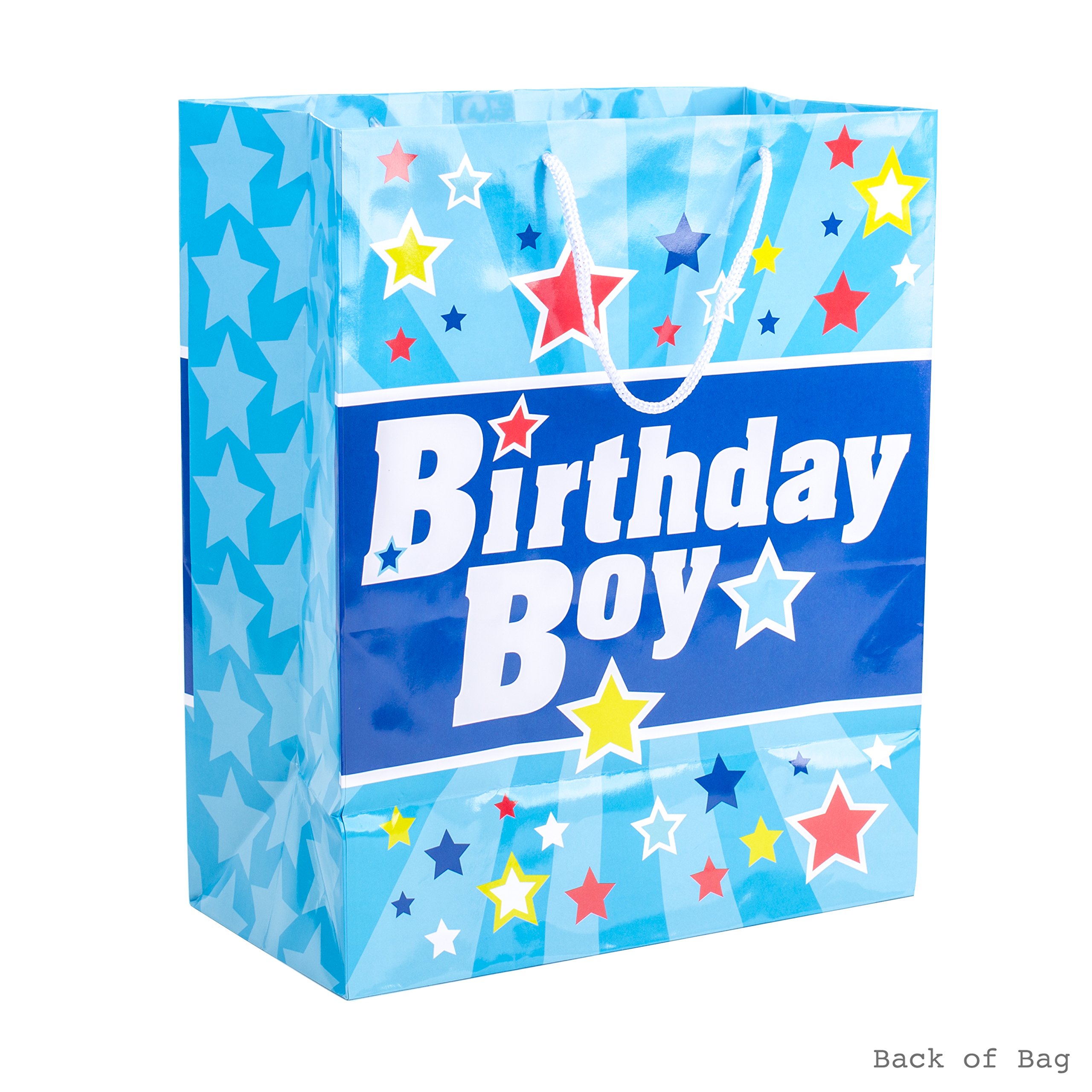 Hallmark 13-Inch Large Birthday Gift Bag Set with Greeting Card & Tissue Paper - Blue Star Design for Birthday Boy | Perfect for Kids' Parties, Gift Wrapping & Special Occasions