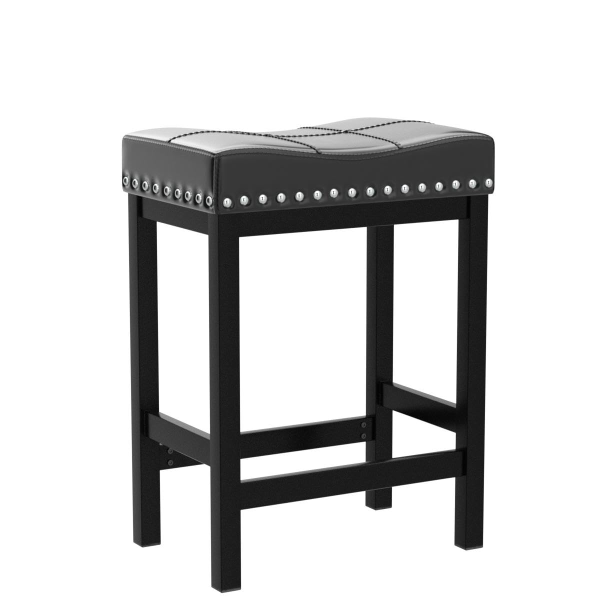 OUllUO Black Bar Stools Set of 2 - 24