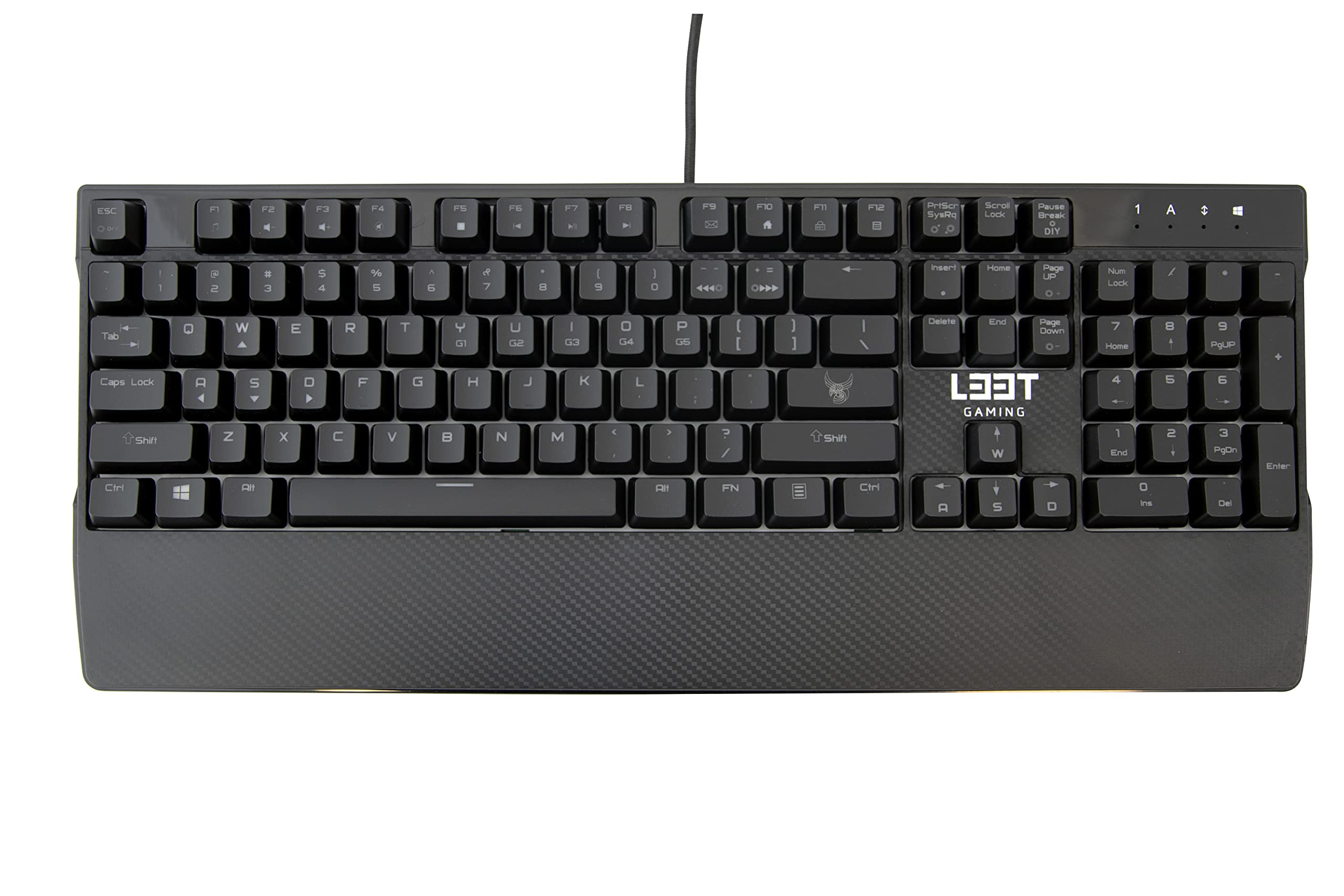 L33T Mechanical Gaming Keyboard - 105 Anti-Ghosting Keys, 12 Multimedia Keys, 5 Programmable Keys, RGB Backlit - USB Wired Esports Keyboard (US Layout, Black) for Competitive Gaming, Streaming & Office Work