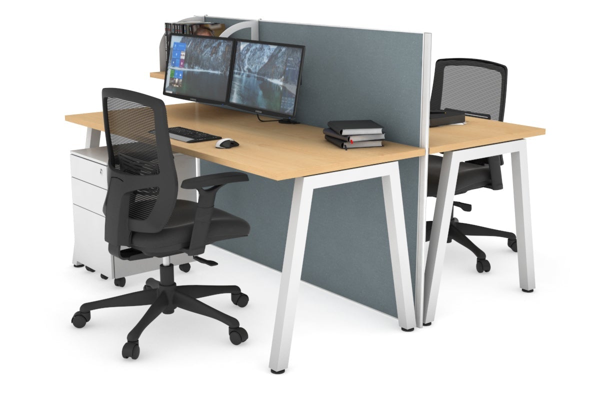 Horizon Quadro 2-Person Office Workstation Bench with A-Legs - 1400mm x 700mm (55