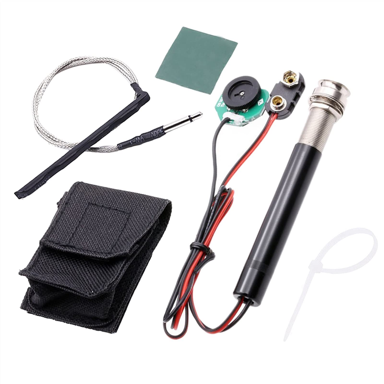 Active Piezo Pickup Kit with Volume Control & Endpin Jack - Preamp for Acoustic Guitar & Ukulele (1-Piece) - Perfect for Live Performances & Studio Recording