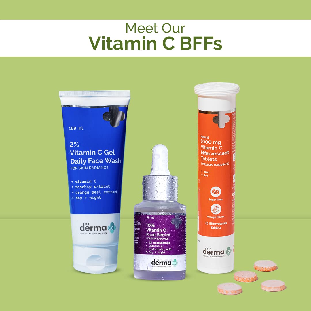 The Derma Co 5% Vitamin C Oil-Free Daily Face Moisturizer for Oily Skin - Brightening & Non-Greasy Formula (100g) | Lightweight Hydration for Glowing Skin | Day & Night Use for Radiant Complexion