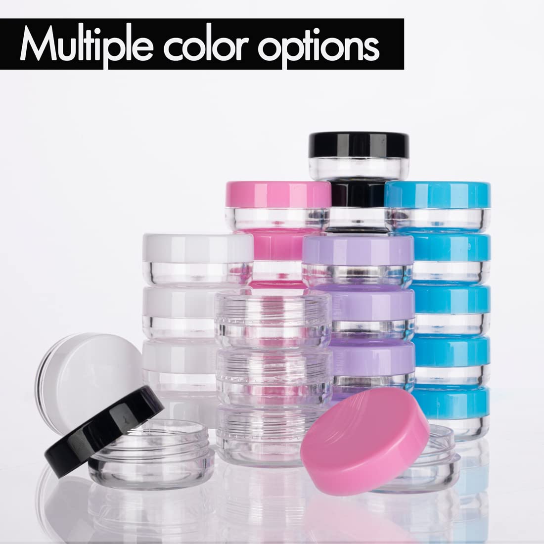 50-Pack 3 Gram Clear Sample Jars with Lids - Empty Lip Balm Containers & Mini Cosmetic Jars - Travel Makeup Containers with Labels & Disposable Spatulas - Perfect for DIY Beauty, Travel Toiletries & Sample Storage