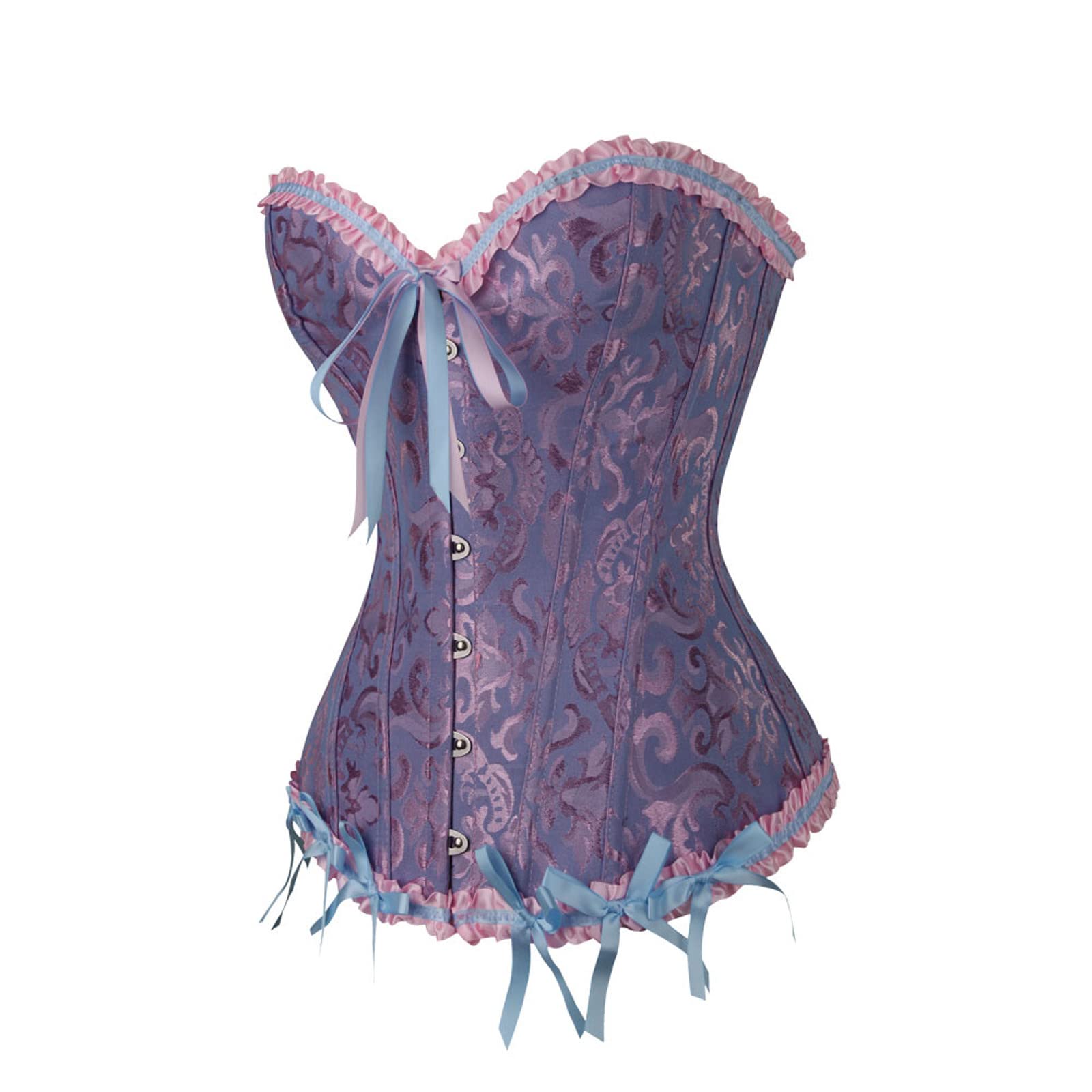 Women's Lace-Up Boned Overbust Corset Bustier - Tummy Control Shapewear & Waist Trainer for Body Shaping | Perfect for Lingerie, Cosplay, and Evening Wear