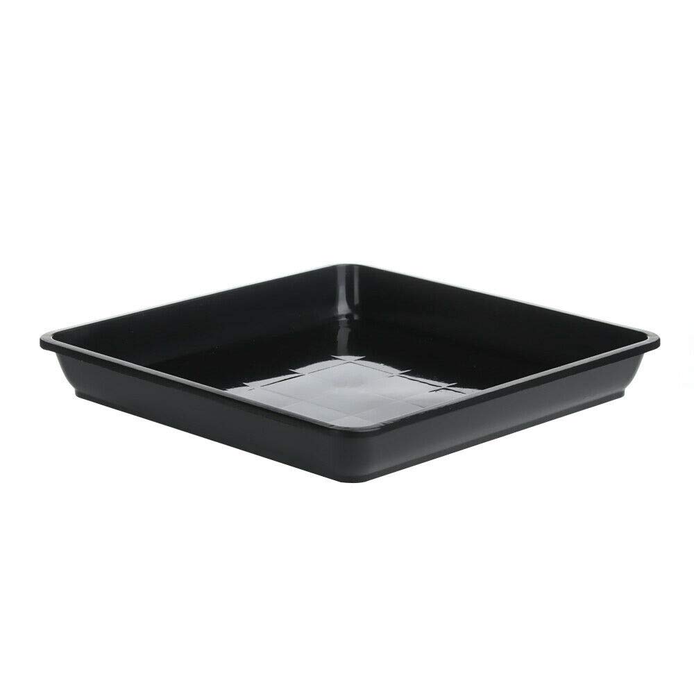 Durable Black PP Plastic Plant Saucer - 23x23cm Square Flower Pot Tray for Indoor & Outdoor Plants | Perfect for Garden, Balcony & Patio Drainage Protection