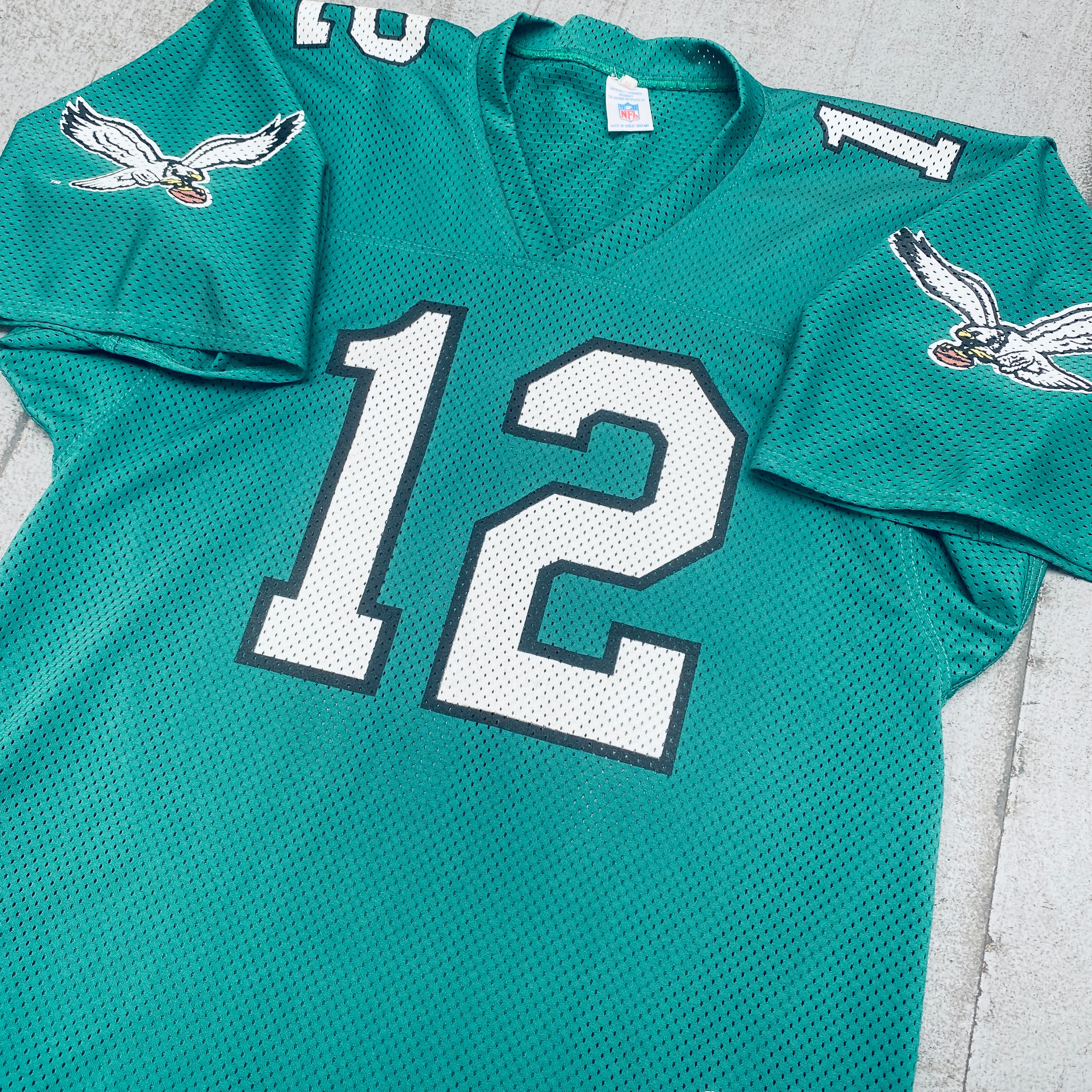 Philadelphia Eagles 1990 Kelly Green Randall Cunningham No. 12 NFL Replica Jersey - Men's Vintage Football Fan Apparel for Game Day & Tailgating