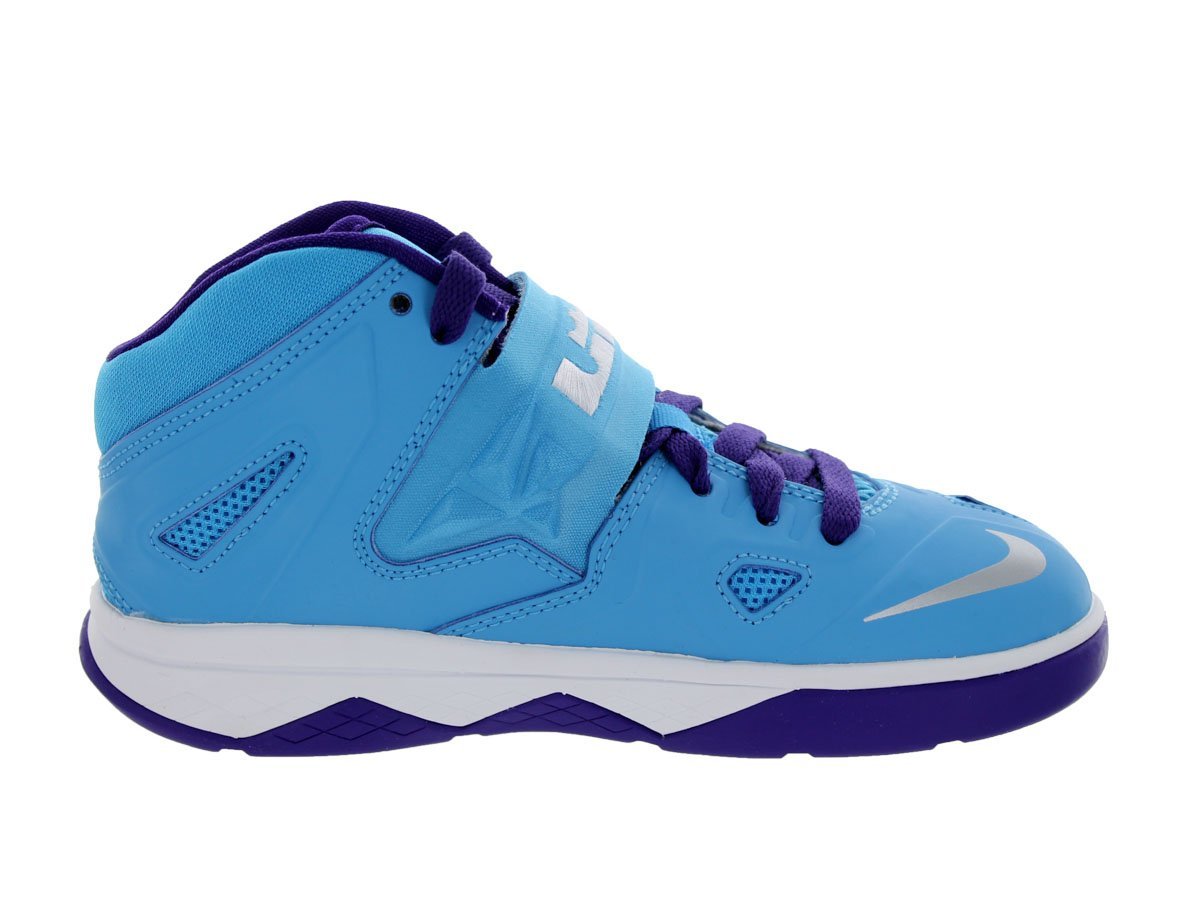 Nike Kids Soldier 7 PS VVD Basketball Shoes - Boys' Size 13 US - Black/Metallic Silver/White/Court Purple - Lightweight & Durable for Indoor/Outdoor Play - Perfect for School, Training & Games