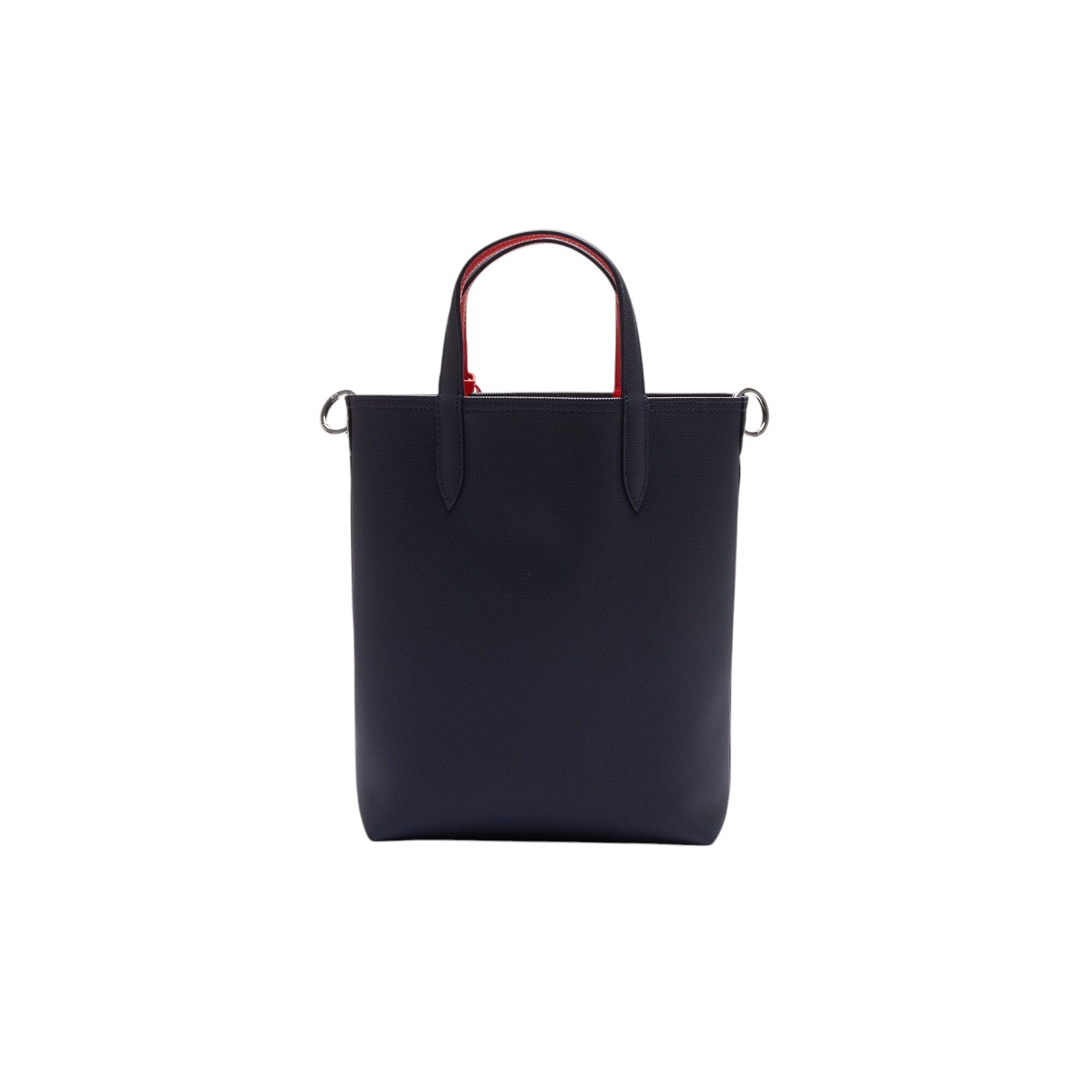 Lacoste Anna Reversible Coated Canvas Tote Bag with Detachable Pouch - Stylish Women's Handbag for Work, Travel & Shopping