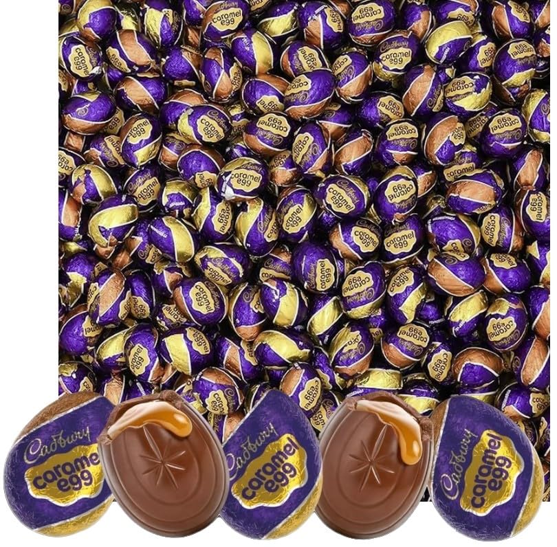 Cadbury Eggs Caramel Easter Egg Milk Chocolate Candy - Individually Wrapped 1.2oz (24 Pack) - Perfect for Easter Baskets, Egg Hunts & Holiday Gifts - Delicious Chocolate Treats for Parties, Office Snacks & Family Celebrations