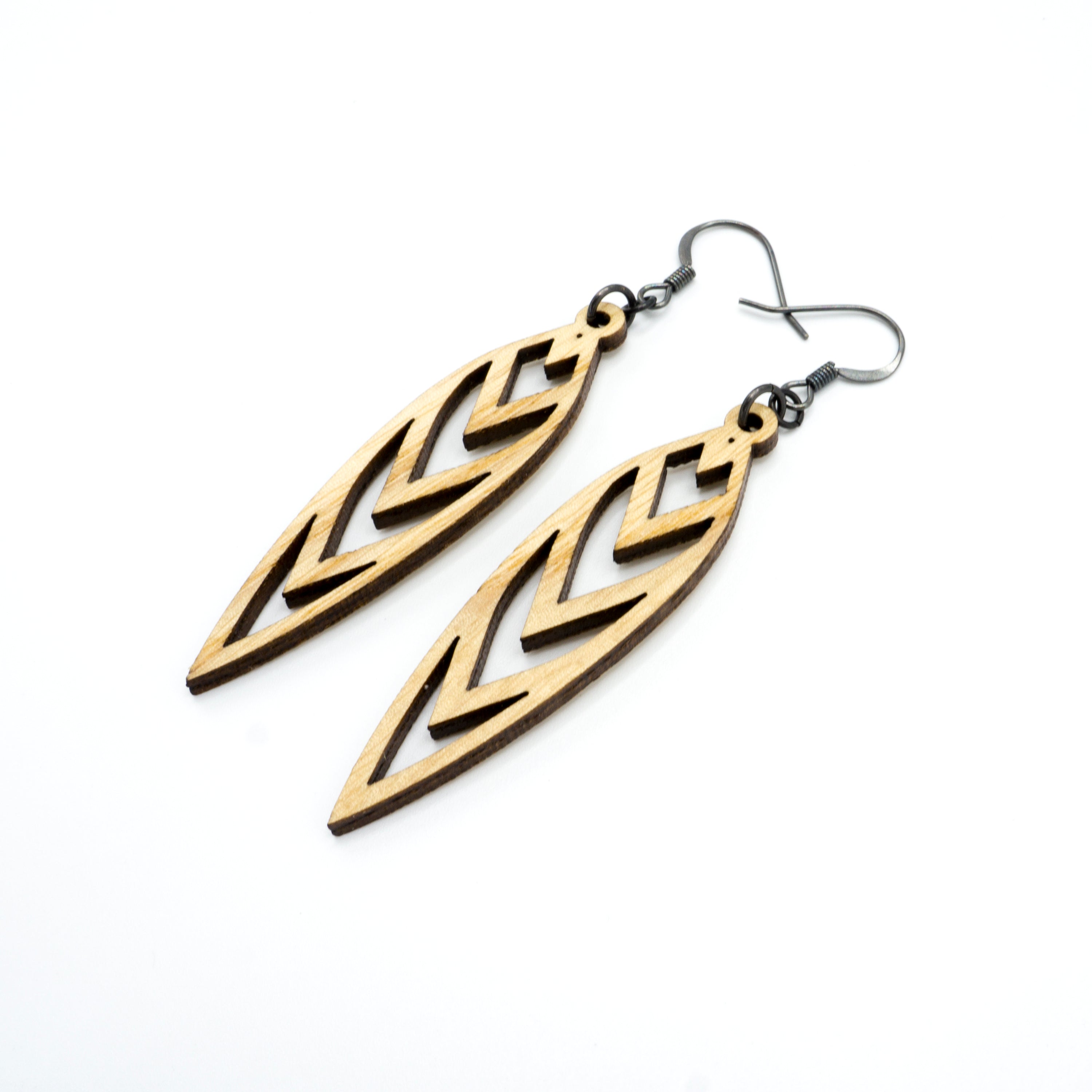 Totem 05 [S] Wooden Earrings - Handcrafted Ash Wood Bohemian Style Dangle Earrings for Women | Perfect for Festivals, Boho Outfits & Everyday Wear