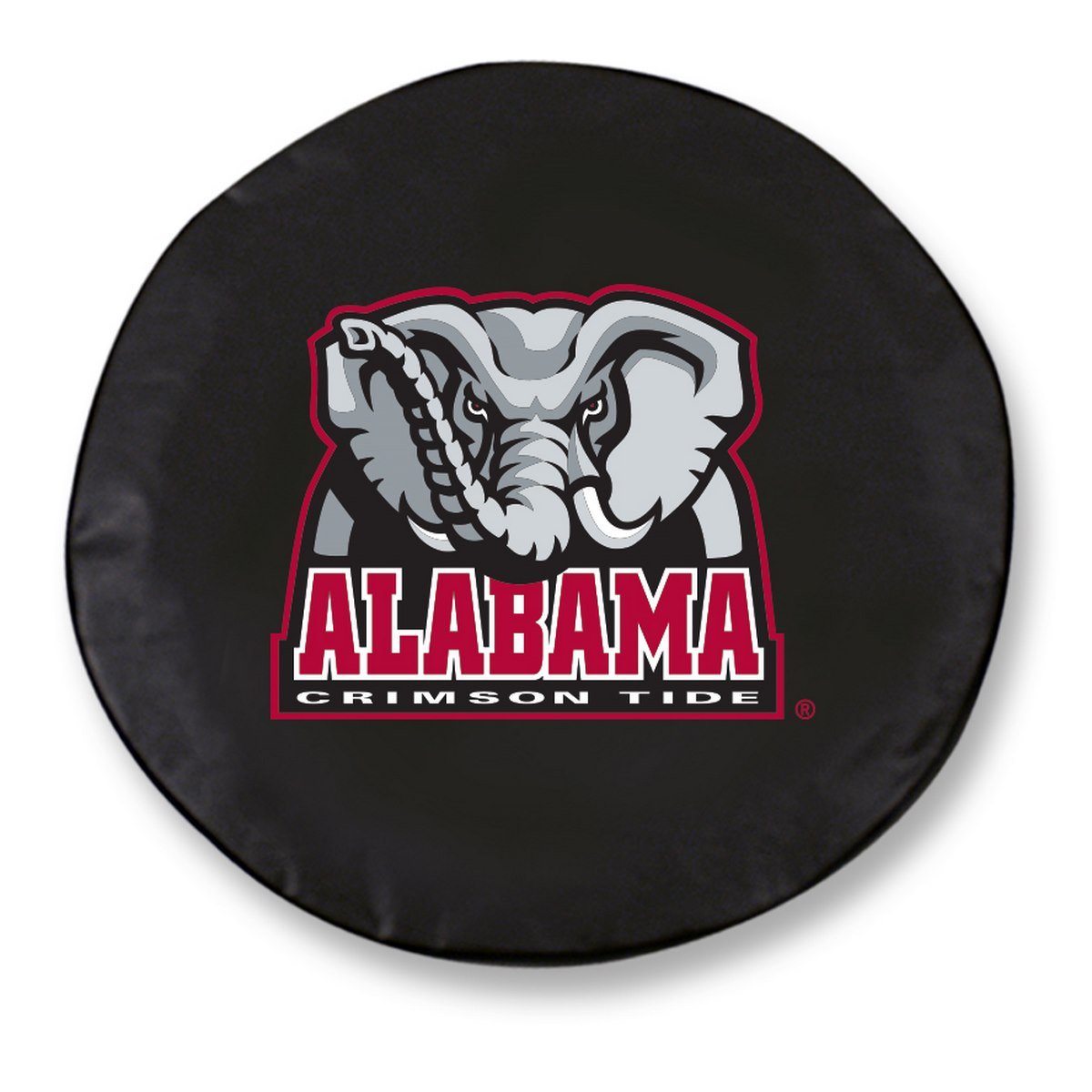 Alabama Crimson Tide HBS Black Vinyl Fitted Car Tire Cover 30.75 x 10 Inches - Durable Weatherproof Spare Tire Protector for Trucks, SUVs & RVs - Perfect for Tailgating, Road Trips & College Football Games