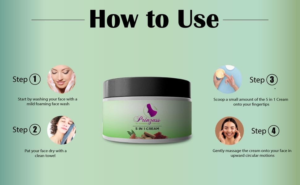 PRINZASS 5-in-1 Anti-Aging Radiant Moisturizing Face Cream for Women & Men - Wrinkle Reduction, Brightening, Fine Line Treatment & Tan Removal (50g) - Daily Skincare for Youthful Glow at Home & Travel