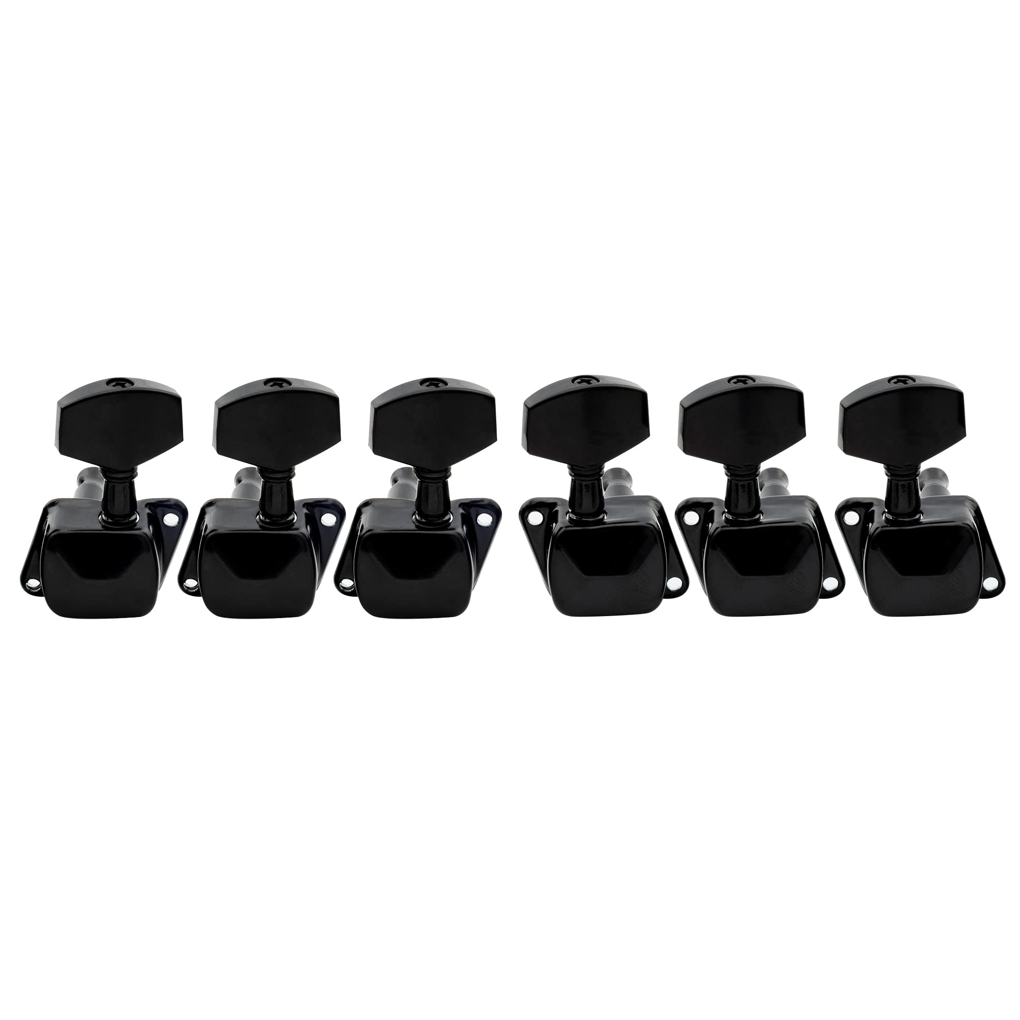 Musiclily 3L+3R Semi-Closed Guitar Tuners - Premium Tuning Pegs & Machine Heads Set for Epiphone Les Paul/SG Electric & Acoustic Guitars (Black) - Perfect for Stage Performances & Home Practice