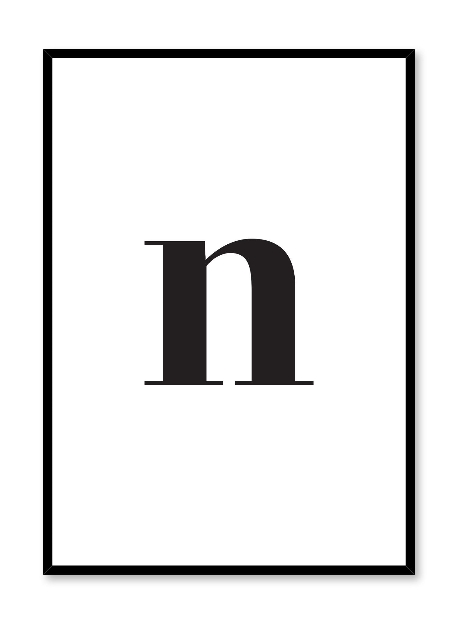 Lowercase Letter N Poster - Educational Alphabet Wall Art for Kids, Classroom & Homeschool Decor - Perfect for Preschool Learning & Nursery Room