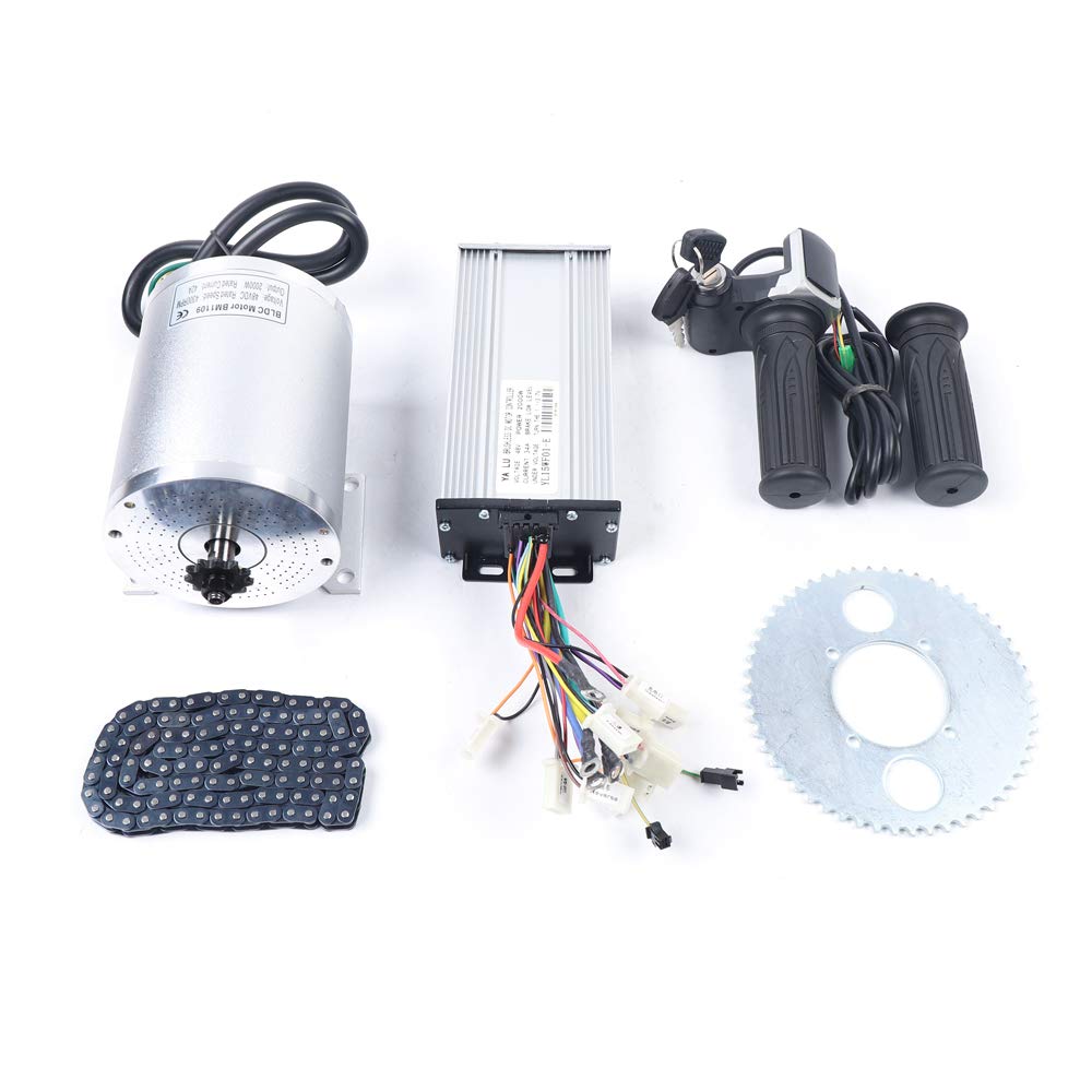 48V 2000W Brushless Electric Motor Kit with Controller - High Performance Ebike Conversion Kit for Scooters, Go Karts & Motorcycles (4300 RPM) - Perfect for DIY Electric Bike Upgrades and Off-Road Vehicles