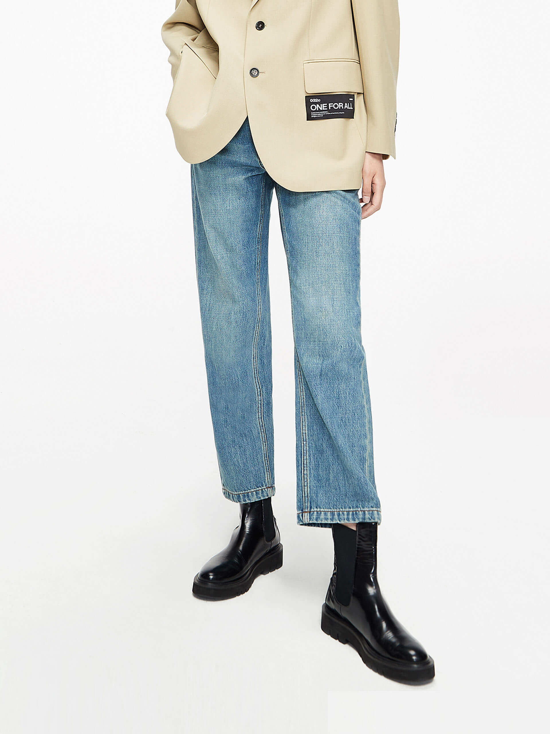 Premium Cotton Washed Straight Leg Jeans for Women - Classic Comfort Fit Denim Pants for Casual Wear & Everyday Style