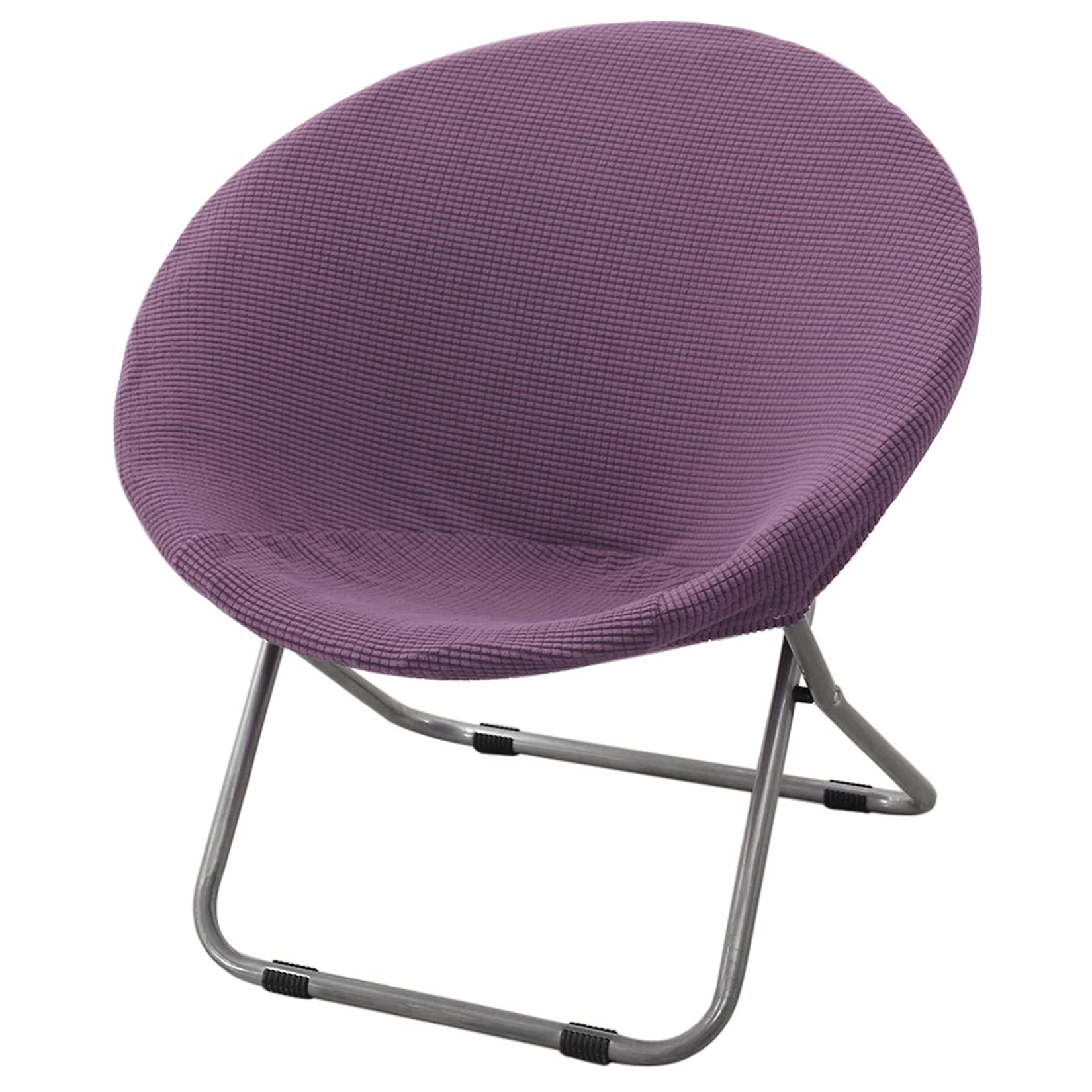 Xiax Stretch Moon Chair Cover - Round Saucer Chair Slipcover for Folding Chairs (Purple, One Size) | Perfect for Indoor/Outdoor Use, Dorm Rooms, and Patio Furniture