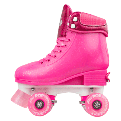 Glitter Roller Skates for Women - Pink Sparkle Quad Roller Skates with Light Up Wheels | Perfect for Roller Rink, Outdoor Skating & Fun Parties