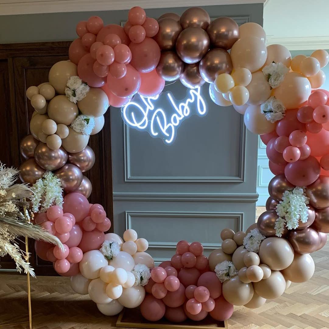 Oh Baby Neon Sign - 21.5x20 Inch Large LED Light Up Sign for Baby Shower Decor, Gender Reveal Party, Nursery Wall Decor & Birthday Backdrop - Perfect for Bedroom, Living Room & Event Decorations