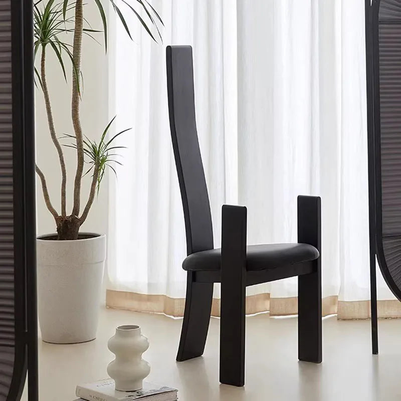 Mid Century Modern Minimalist Wooden Dining Chair - Solid Wood, Scandinavian Design for Dining Room, Kitchen, Office & Home Decor