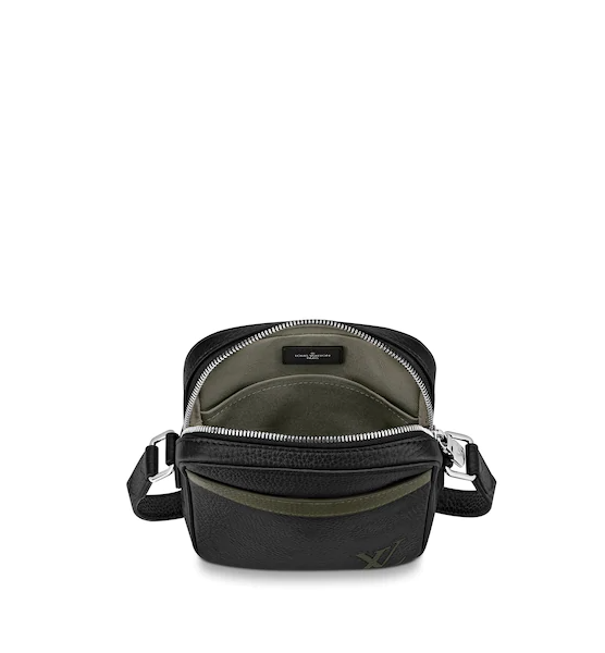 Louis Vuitton LV Danube Slim PM Crossbody Bag in Black & Khaki - Stylish and Compact for Everyday Use, Travel, and Work