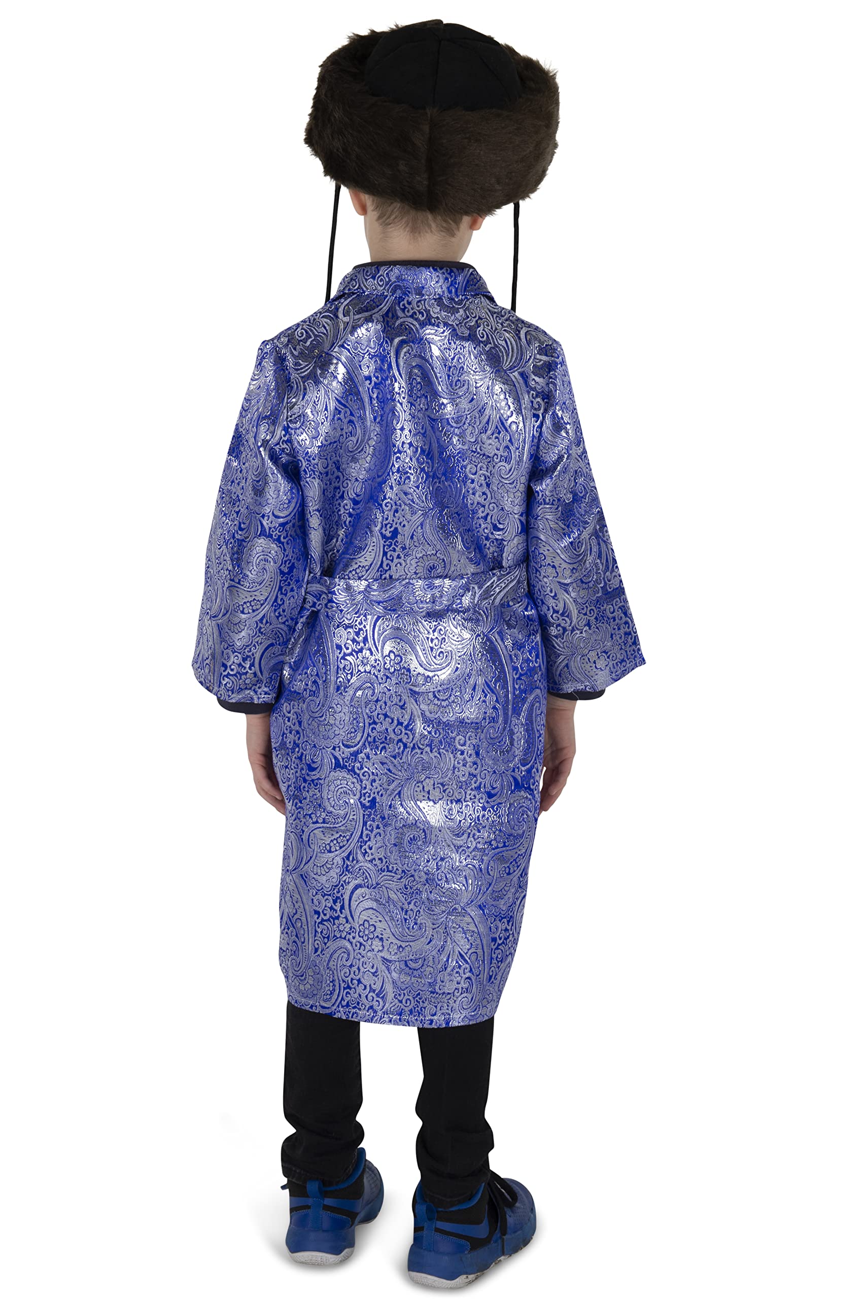 Kids Jewish Blue Rabbi Coat & Bekitcha Set - Traditional Jewish Costume for Boys | Perfect for Purim, Hanukkah & Religious Celebrations