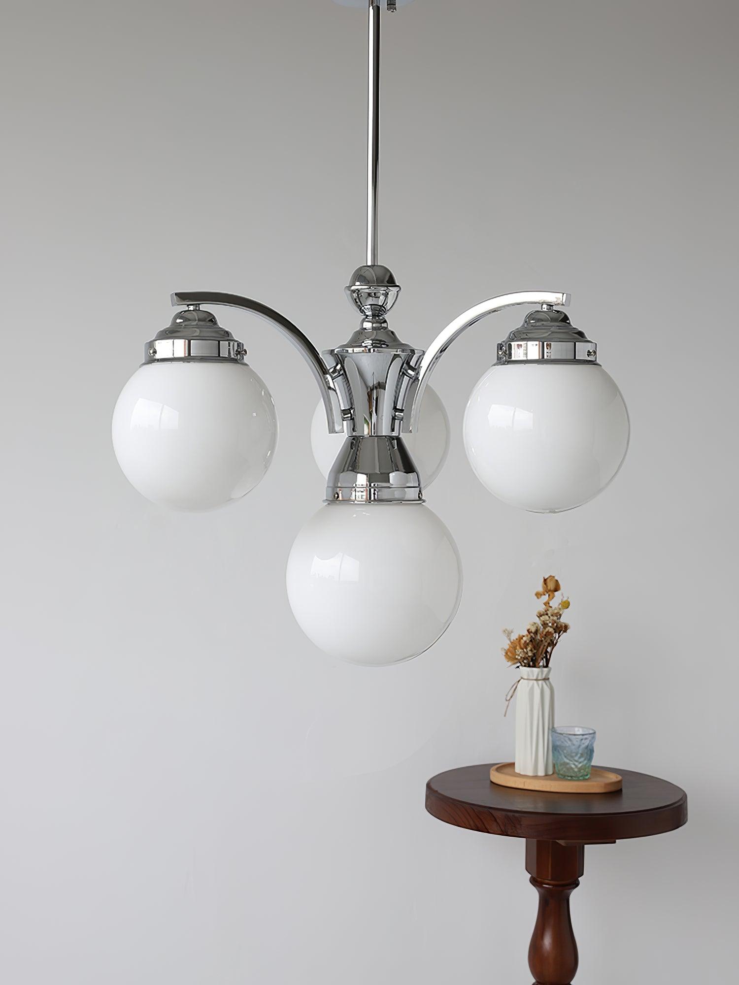 Stylish Dewdrop Globe Chandelier - Modern Crystal Glass Pendant Light Fixture for Dining Room, Bedroom, or Living Room Decor