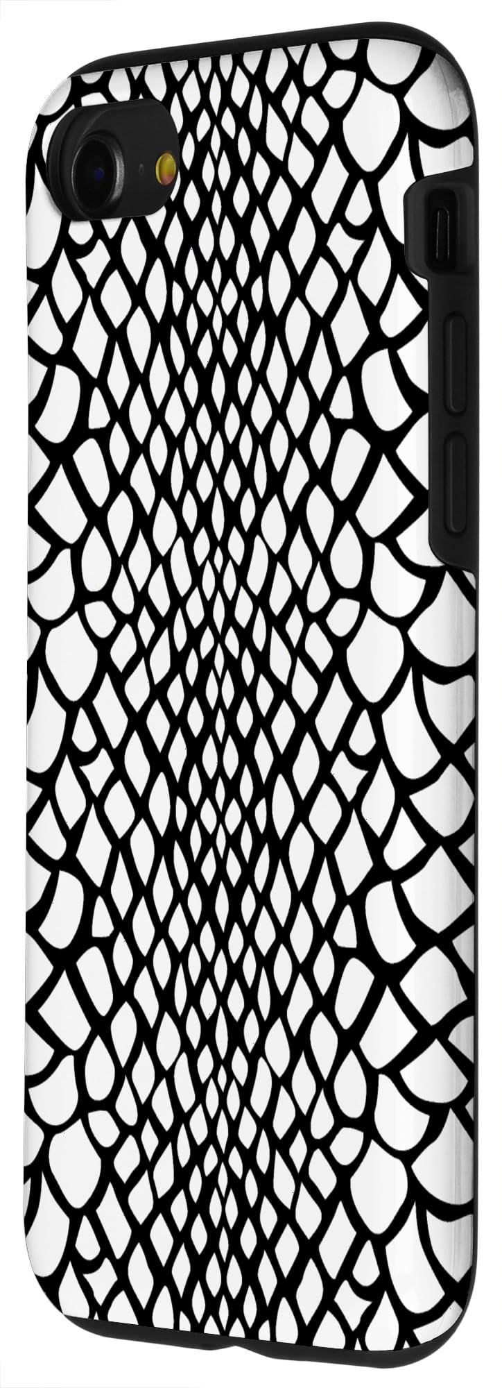 iPhone SE (2020) / 7 / 8 Snakeskin Phone Case - Black & White Snake Skin Print Protective Cover | Durable Slim Fit for Everyday Use, Work & Travel